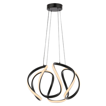 Euphoria 18.5" Contemporary Designer Aluminum/Iron Scribble Integrated LED Pendant Light - JONATHAN Y